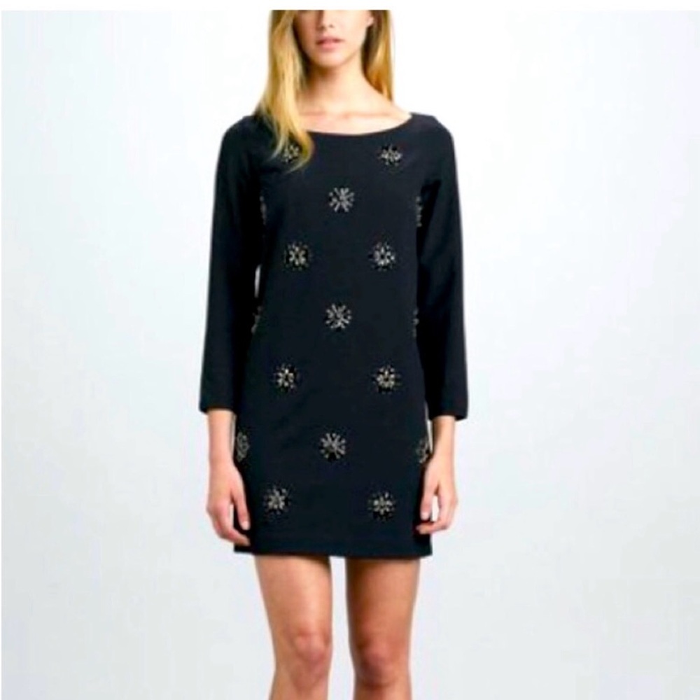 🛍️Consignment Bag 2 Tiana B Slinky Beaded unlined black dress 10